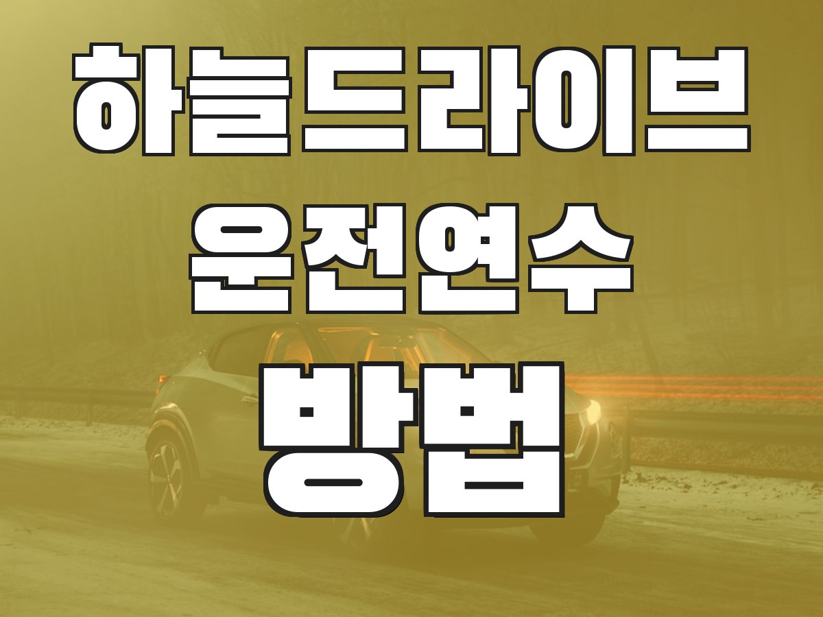 하늘드라이브 운전연수 방법 - 연수 진행 과정 안내